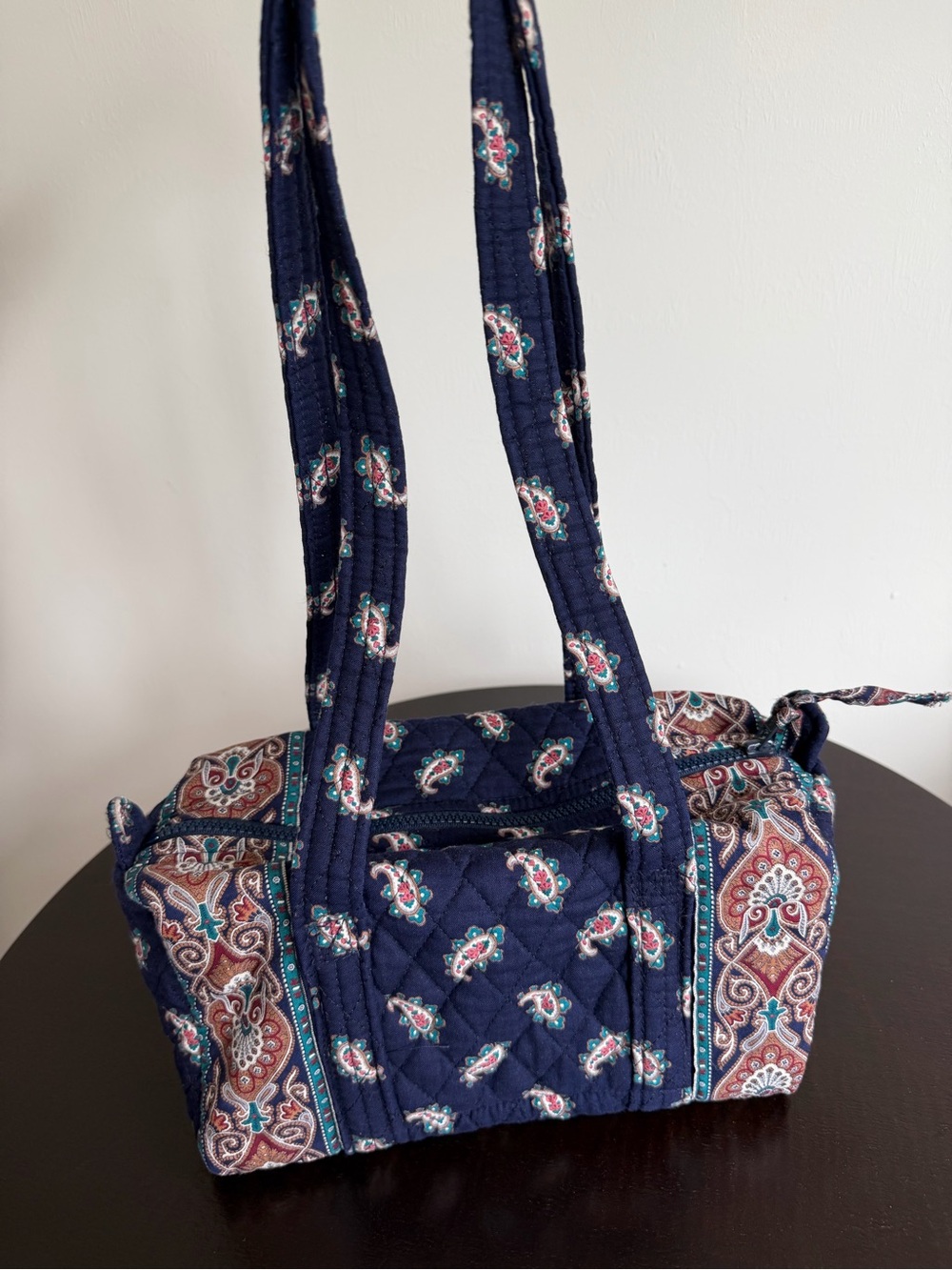 Vera Bradley Navy Paisley Quilted Mini Shoulder Bag